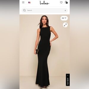 Love In Your Eyes Black Knotted Mermaid Maxi Dress